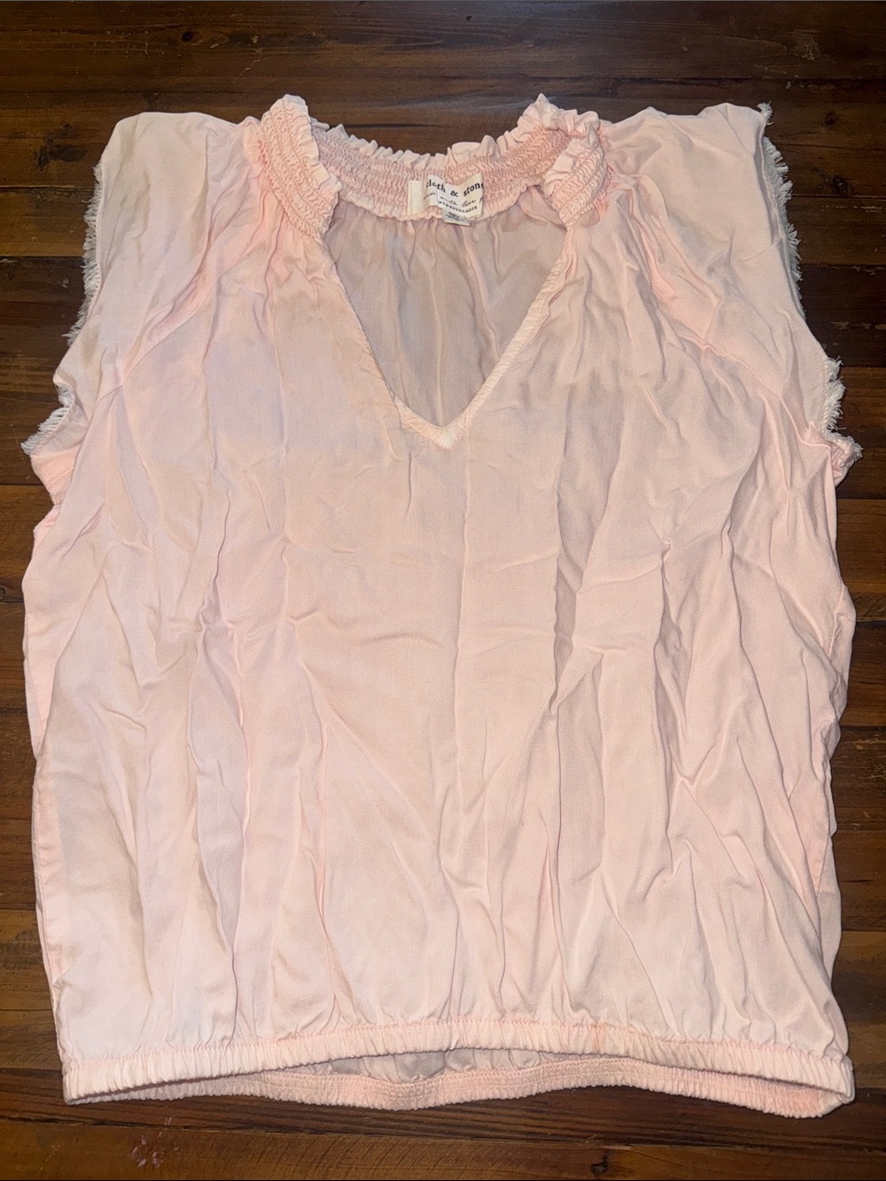 cloth & stone Smocked V-Neck Top
